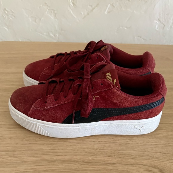 Puma Vikky Stacked SD Platform Sneakers Red Fired Brick Suede Size 8.5 - Picture 4 of 16